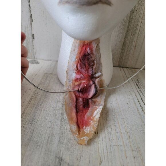 Homemade styrofoam bloody neck prop head Halloween decor - Picture 2 of 5